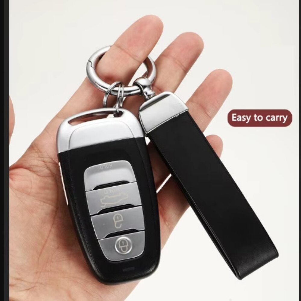 New Black PORSCHE STUTTGART HOTROD Leather Crest KeyRing Key Ch… - Picture 9 of 14